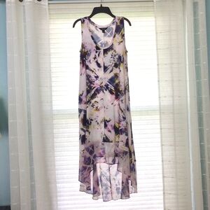 Simply Vera Vera Wang Abstract Print Sleeveless Hi-Lo Dress  Sz PS Multicolor